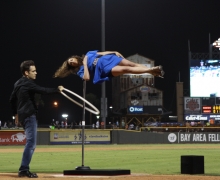 Michael Levitates A Girl At The Center Of A Baseball Stadium