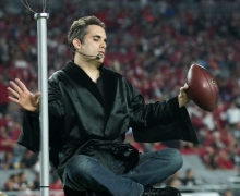 Levitating To Reach The Game Ball For ESPN's Monday Night Football