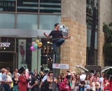 Michael Grandinetti Levitates LIVE Above Hollywood Boulevard