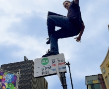 Michael Grandinetti Levitates LIVE Above Hollywood Boulevard - From Below