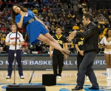 Floating A Girl at Center Court in New York City