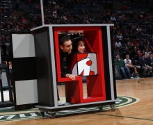 Michael Grandinetti Shrinking Girl Illusion During Milwaukee Bucks Halftime